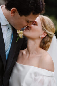 Wedding couple kissing