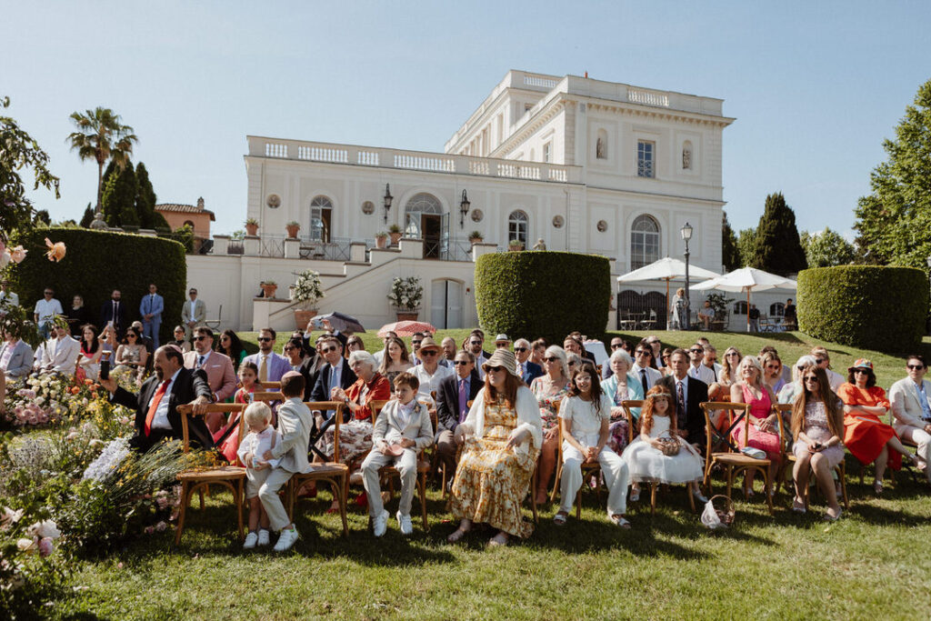 guests at a wedding ceremony in Rome