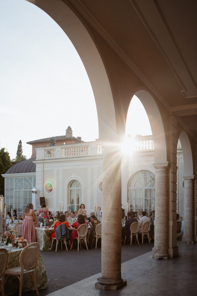 sunset wedding photo