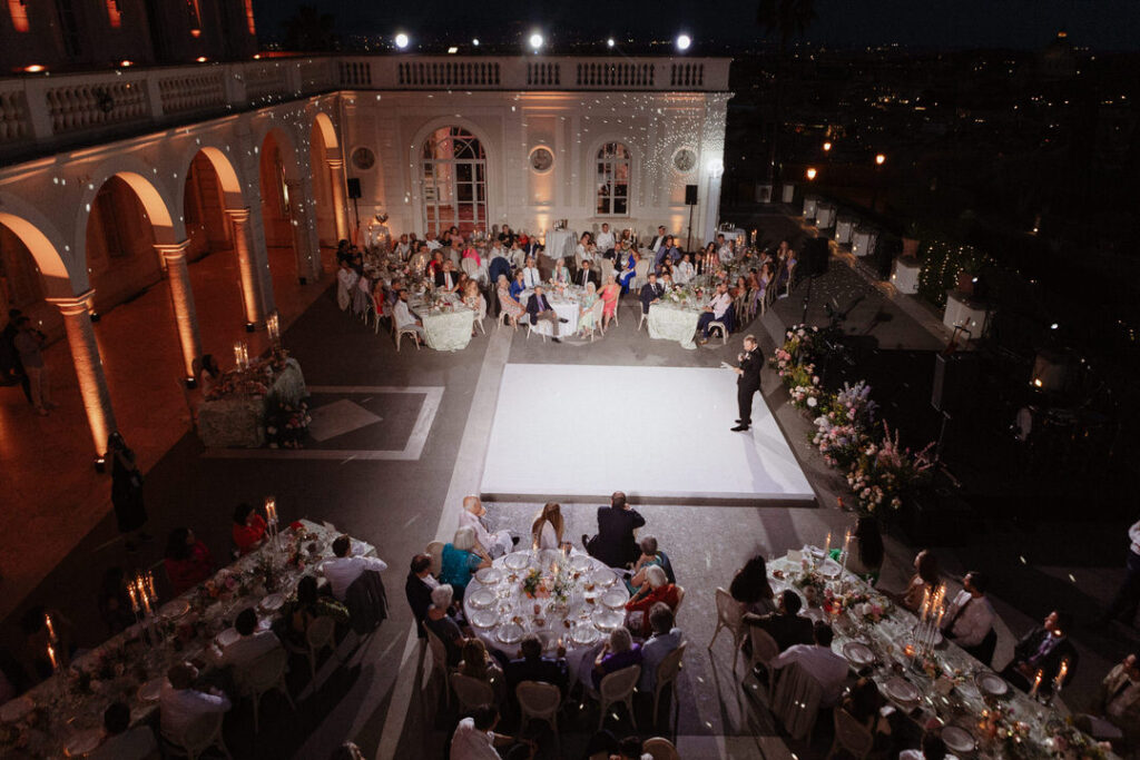 Wedding speaches in Villa Miani