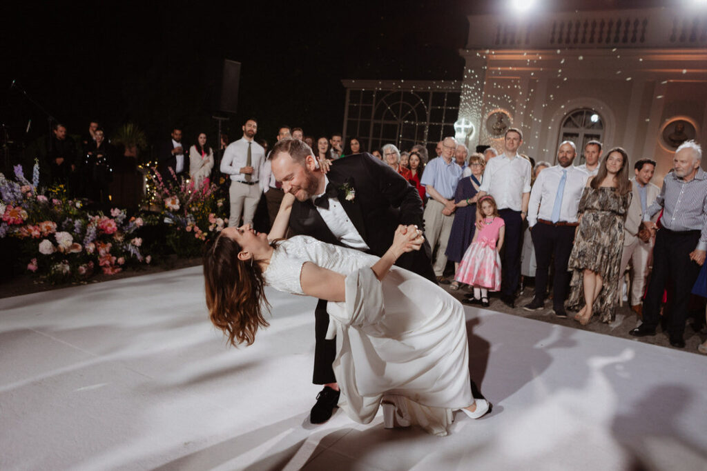 First dance photo from a destination wedding in Rome