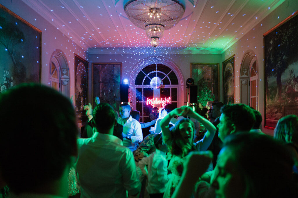 dancefloor photo of a wedding party