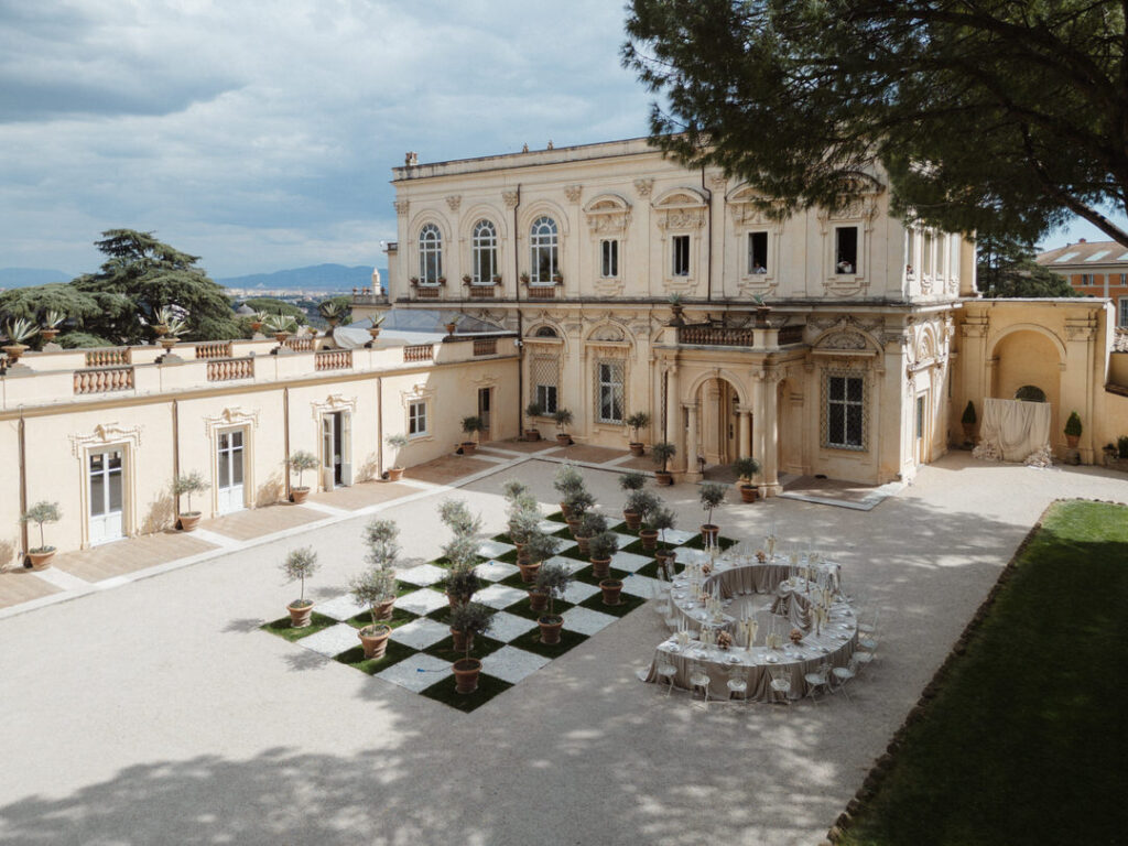 Editorial wedding villa aurelia rome drone photographer